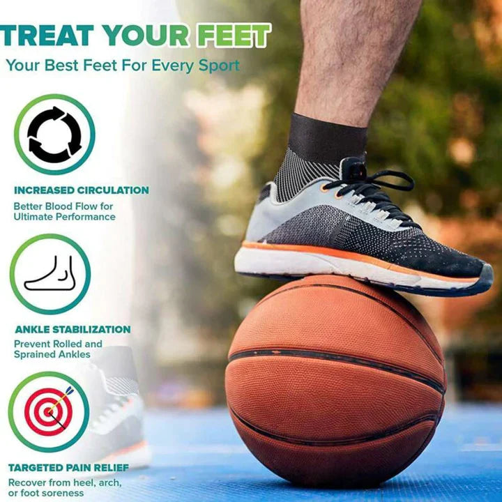 足と足首のスリーブ圧縮ソックス